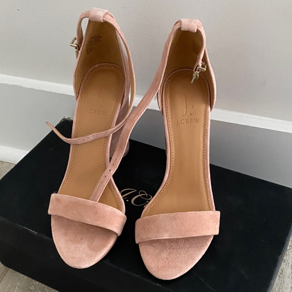 J. Crew Blush Suede Heels size 7